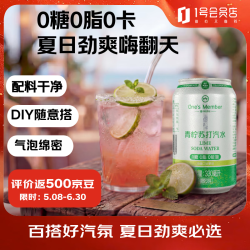 1号会员店 青柠味苏打汽水零卡气泡水 330ml*24罐