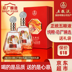 五粮液 纯粮 浓香型白酒 礼盒  礼盒装 52%vol 500mL