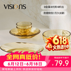 VISIONS 晶炫螺纹高硼硅玻璃餐具套装 6件