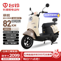 台铃 60公里长续航 电动摩托车 铅酸电池 丛林棕