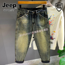 JEEP SPIRIT JEEPSPIRIT Jeep吉普 男士宽松牛仔裤 秋冬潮流复古休闲裤