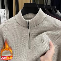 JEEP SPIRIT JEEPSPIRIT 吉普 男士半高领针织羊毛衫 加绒保暖毛衣