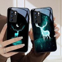 啸清 月色小鹿适用opporeno6手机壳Reno6pro玻璃壳reno6pro+女款情侣保
