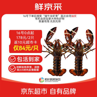 鲜京采 波士顿龙虾 400-500g/只*2只