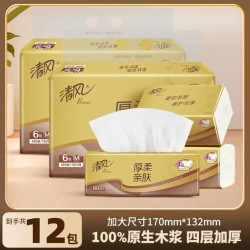 清风 抽纸棉柔卡皮巴拉餐巾纸960抽共12包