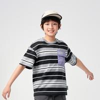 巴拉巴拉 纯棉条纹 男童短袖T恤