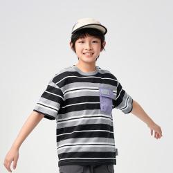 巴拉巴拉 纯棉条纹 男童短袖T恤
