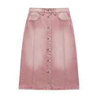 Levi's李维斯 女士粉色开叉牛仔半身裙