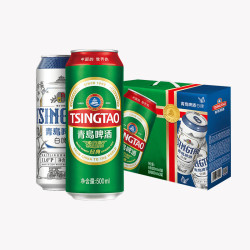 青岛啤酒 经典+白啤 500mL*10罐 礼盒装 买2赠扎杯