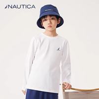 NAUTICA 超值神车 儿童美式长袖t恤 打底衫中大童速干衣 白色