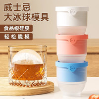 卫墨墨 硅胶大冰球模具 蓝色+粉色+白色 3件套 厨房小工具