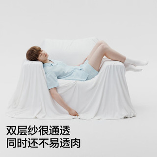 蕉内 棉棉501H 纯棉 女-短袖 精灵紫条纹 M 家居服套装