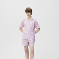 蕉内 棉棉501H睡衣套装 纯棉100% 春夏季家居服 女短袖精灵紫条纹 M