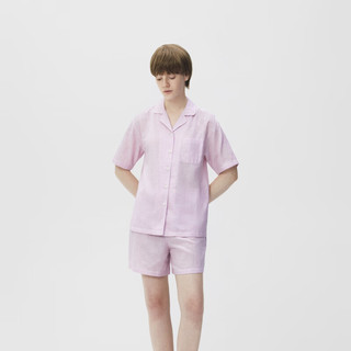 蕉内 棉棉501H 纯棉 女-短袖 精灵紫条纹 M 家居服套装