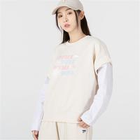 PUMA 圆领卫衣女装假两件休闲上衣户外训练健身跑步时尚潮流运动套头衫