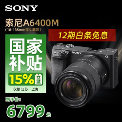 索尼 ILCE-6400L/a6400L 半画幅微单 4K视频Vlog微单相机A6400 6400M套机 黑 官方标配