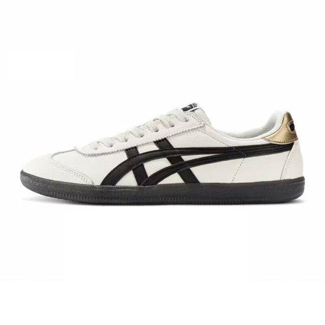 Onitsuka Tiger 经典德训TOKUTEN男女情侣透气运动鞋复古板鞋休闲老鞋 黑色黄金标 42