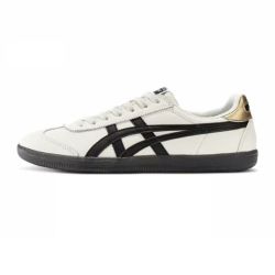 Onitsuka Tiger 经典德训TOKUTEN男女情侣透气运动鞋复古板鞋休闲老鞋 黑色黄金标 42