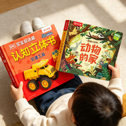 立体书婴儿早教宝宝绘本0-3岁交通工具书蒙氏益智书低幼儿童翻翻书小月龄认知启蒙故事书