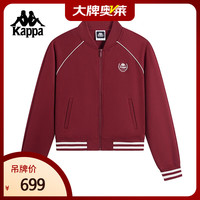 卡帕 背靠背运动外套春季新款女复古针织夹克休闲上衣棒球服K0F42WK01