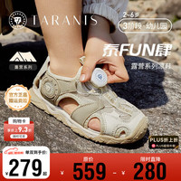 泰兰尼斯 夏季新款防滑透气旋钮扣鞋子 男女童包头沙滩鞋露营 运动儿童凉鞋
