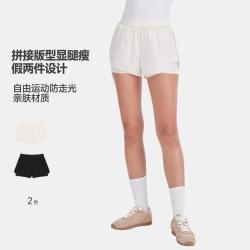美特斯邦威 春夏季女式梭织短裤假两件防走光运动户外跑步裤子时尚设计休闲裤