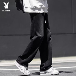 PLAYBOY 男士牛仔裤 宽松直筒阔腿潮流长裤