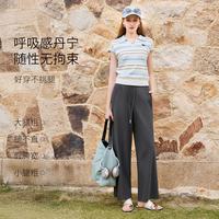 X.YING/香影 灰色亚麻通勤阔腿裤 女 L