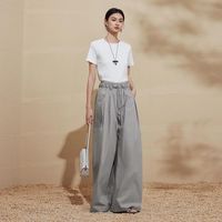 X.YING/香影 2026夏季宽松阔腿裤 中灰 S