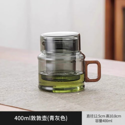 溥畔 高硼硅带木把功夫茶具 敦敦壶