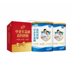 伊利 奶粉旗舰店中老年奶粉富硒高钙成人奶粉700g*2礼盒官方正品