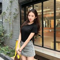 有只绵 笑脸圆领正肩短袖T恤 女