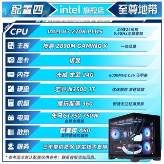 至尊地带 270K/265K/250K/225F核显准系统无卡电竞游戏主机