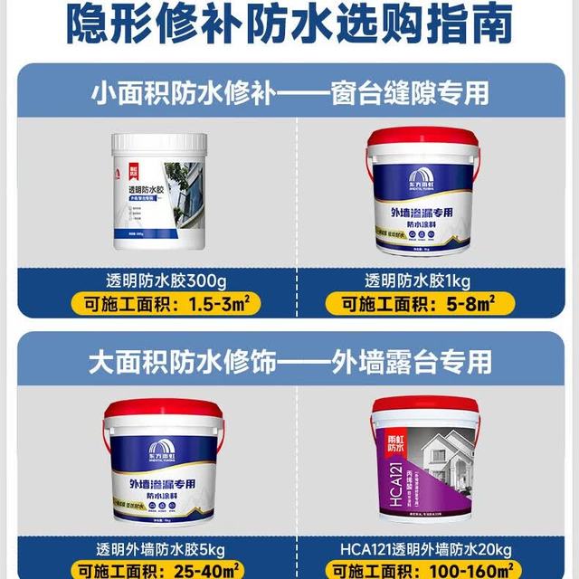 东方雨虹 雨虹防水外墙防水涂料 透明防水胶 补漏王 窗台补漏透明隐形防水 300G 窗台修补防水1.5-3㎡