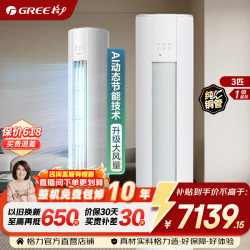 格力 空调立柜式 3匹 新一级能效 变频冷暖 纯铜管 省电舒适风 客厅立式空调柜机 家电补贴