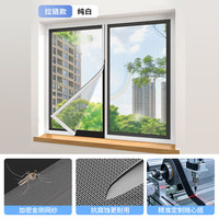 瓦时 防蚊纱窗网隐形金刚网魔术贴自粘 纯白*拉链款 70*120cm
