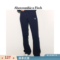 Abercrombie & Fitch 美式百搭LOGO显瘦微喇抓绒运动卫裤长裤25秋冬女装147-5116
