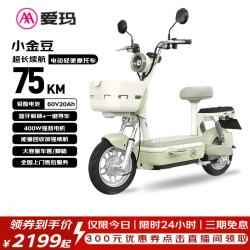 爱玛 小金豆 电动摩托车 60V20AH 铅酸电池