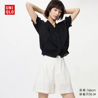 优衣库 482170 麻棉混纺 乳白色 M 女士短裤
