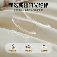 无印良品 被套全棉纯棉被罩150x200x230cm单件人高级感床品 米白 清绿