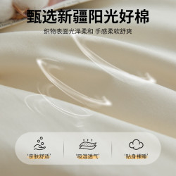 无印良品 被套全棉纯棉被罩150x200x230cm单件人高级感床品 米白 清绿