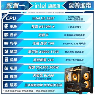 至尊地带 270K/265K/250K/225F核显准系统无卡电竞游戏主机