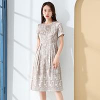 CLASSICS STORY/今典 19姆米弹力缎桑蚕丝印花连衣裙