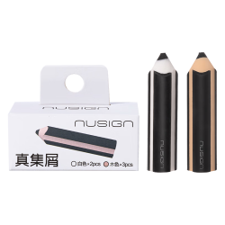 纽赛 铅笔造型真集屑橡皮擦可爱卡通不留痕开学 白*2木色*3 NS038 得力旗下高端品牌