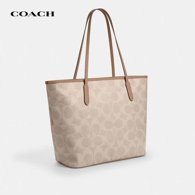 今日必买：COACH 品牌直供  女包CITY通勤电脑包托特包沙黄CCD66 生日礼物送女友