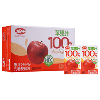 泉荃 100%苹果汁复原饮料 添加NFC 便携箱装清甜果汁饮品 250ml*24盒