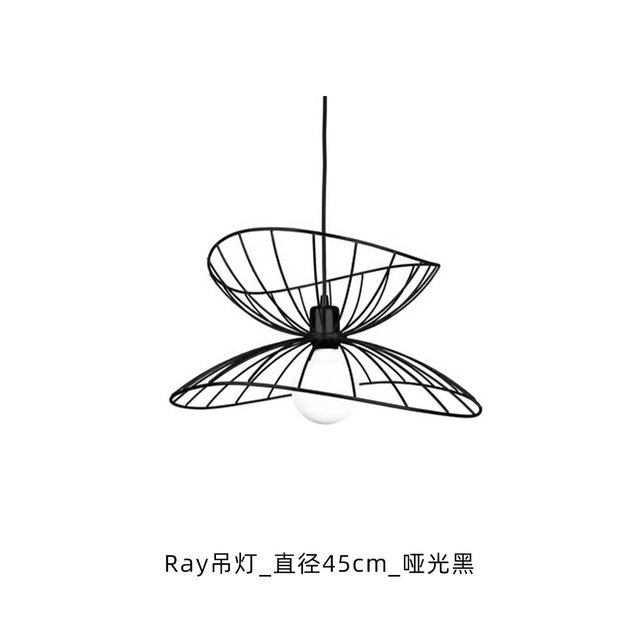 北欧之巢 Globen Lighting Ray系列吊灯 直径45cm 哑光黑