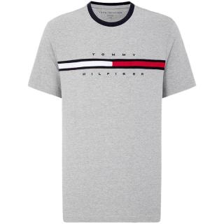 TOMMY HILFIGER/汤米·希尔费格 夏男纯棉正肩平纹针织拼色织带刺绣短袖T恤