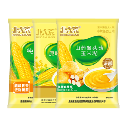 北大荒 玉米糊375g*3袋组合装非转基因免煮粥粉粗粮谷物低脂早餐