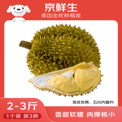 京鲜生 金枕鲜榴莲 巴掌榴莲 1.25-1.75kg 1个装 新鲜水果 源头直发 金枕巴掌榴莲 2.5斤-3.5斤
